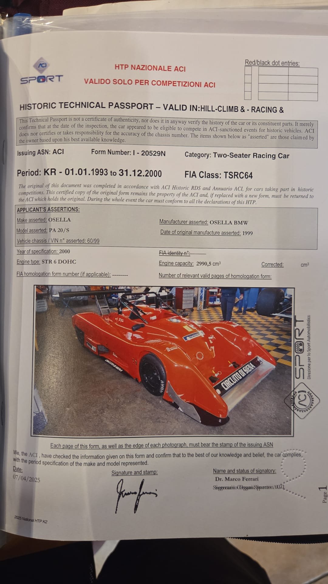 Osella Pa20/s Bmw 3000cc Armaroli sequenziale